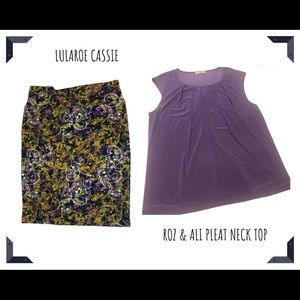 2XL Lularoe Pencil Skirt & 1XL Roz & Ali Top